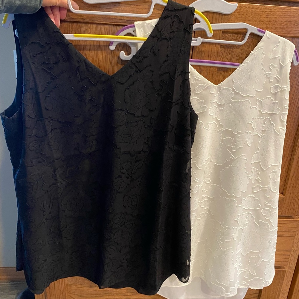 TWO - beautiful textured tanks Chico Brand.